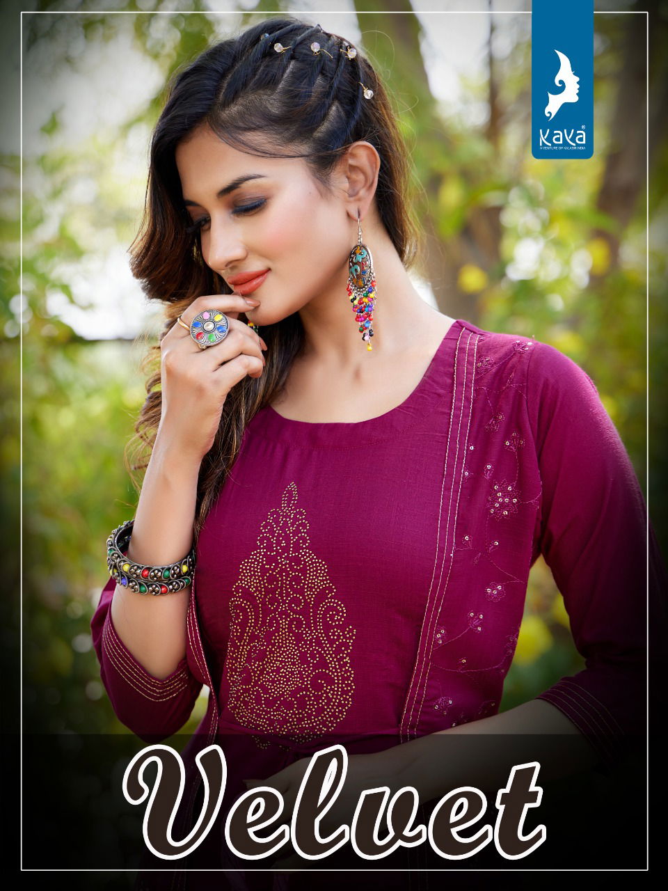 Kaya Velvet Fancy Wear Rayon Stylish Designer Kurti With Jacket Collection